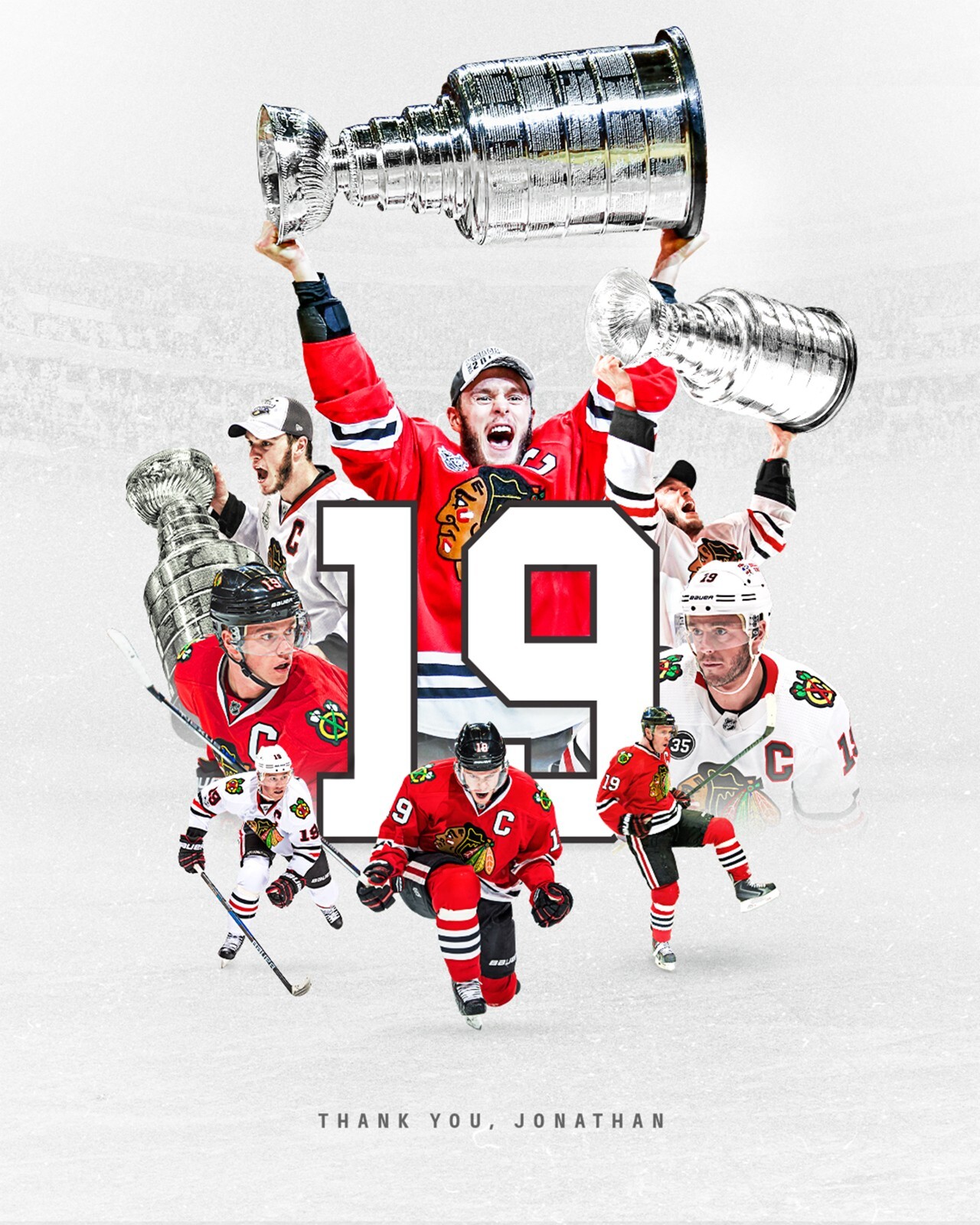 Jonathan Toews Retirement Collage Thank You Chicago Blackhawks 8x10 NHL Photo