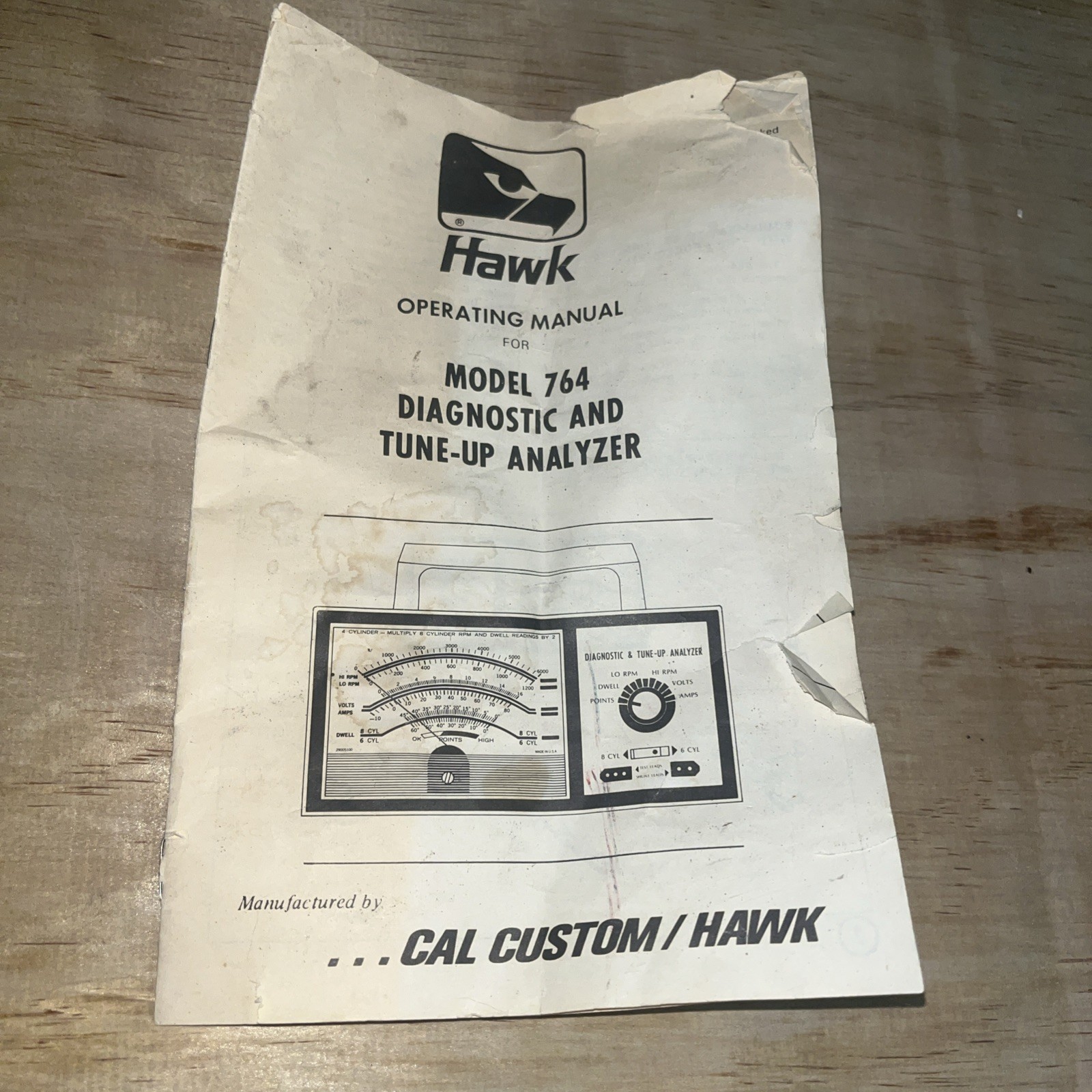 Hudson hawk Diagnostic & Tune Up Analyzer 764 booklet operating manual instructs