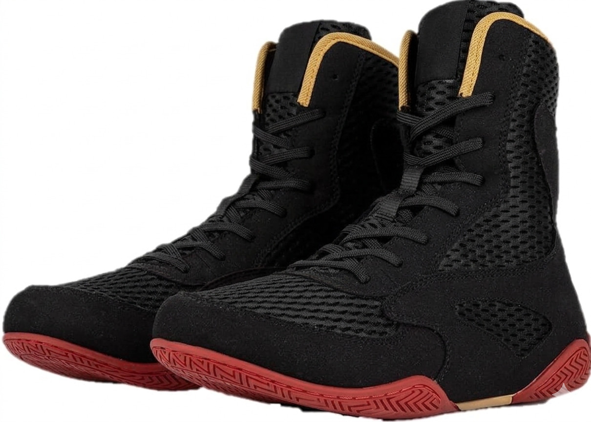 Professional Boxing Wrestling Shoes Men High Top Fight Boots Lightweight Grip