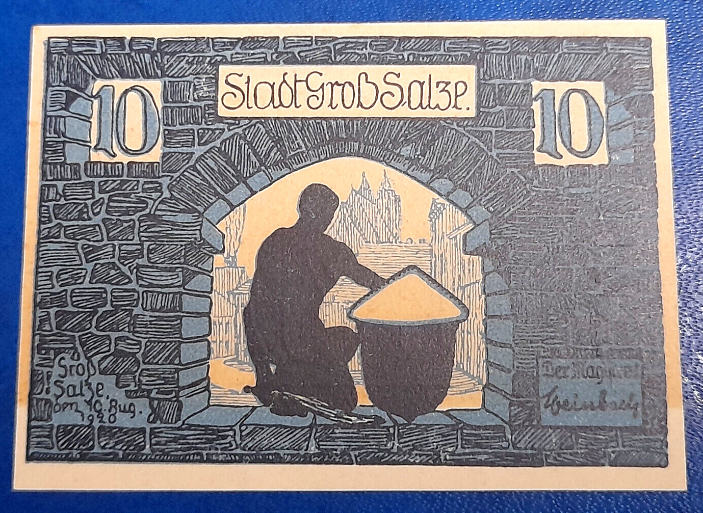 GROSS SALZE NOTGELD 10 PFENNIG 1920 EMERGENCY MONEY GERMANY BANKNOTE (32452)