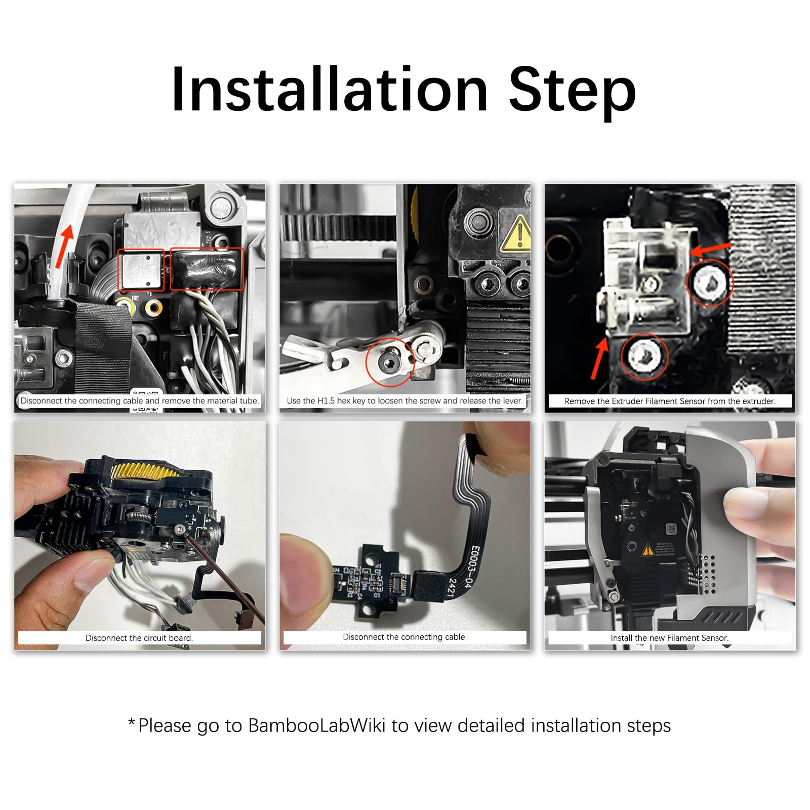 Bamboo P1S Hotend & Extruder Hall Switch Board, Filament Sensor...