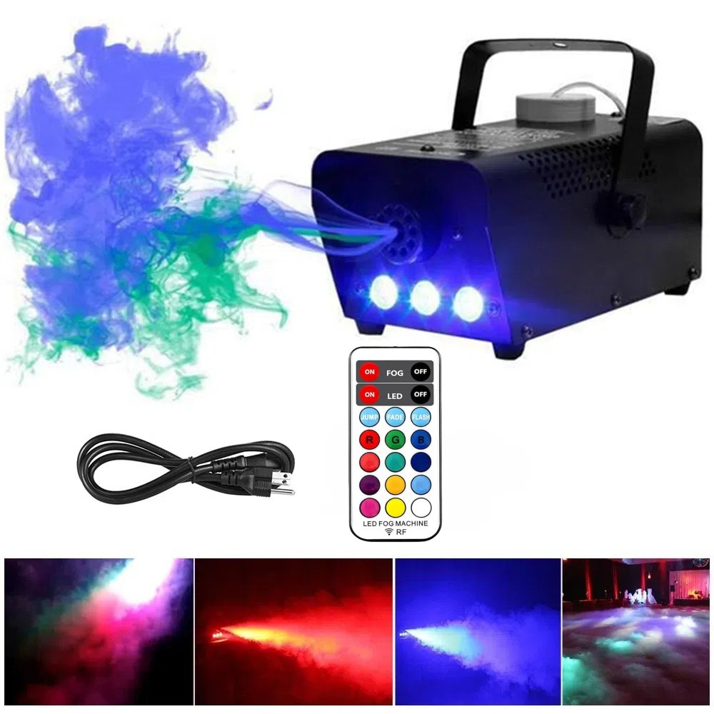 500W LED Smoke Fog Machine RGB Color Stage Fogger Effect Halloween Disco Club