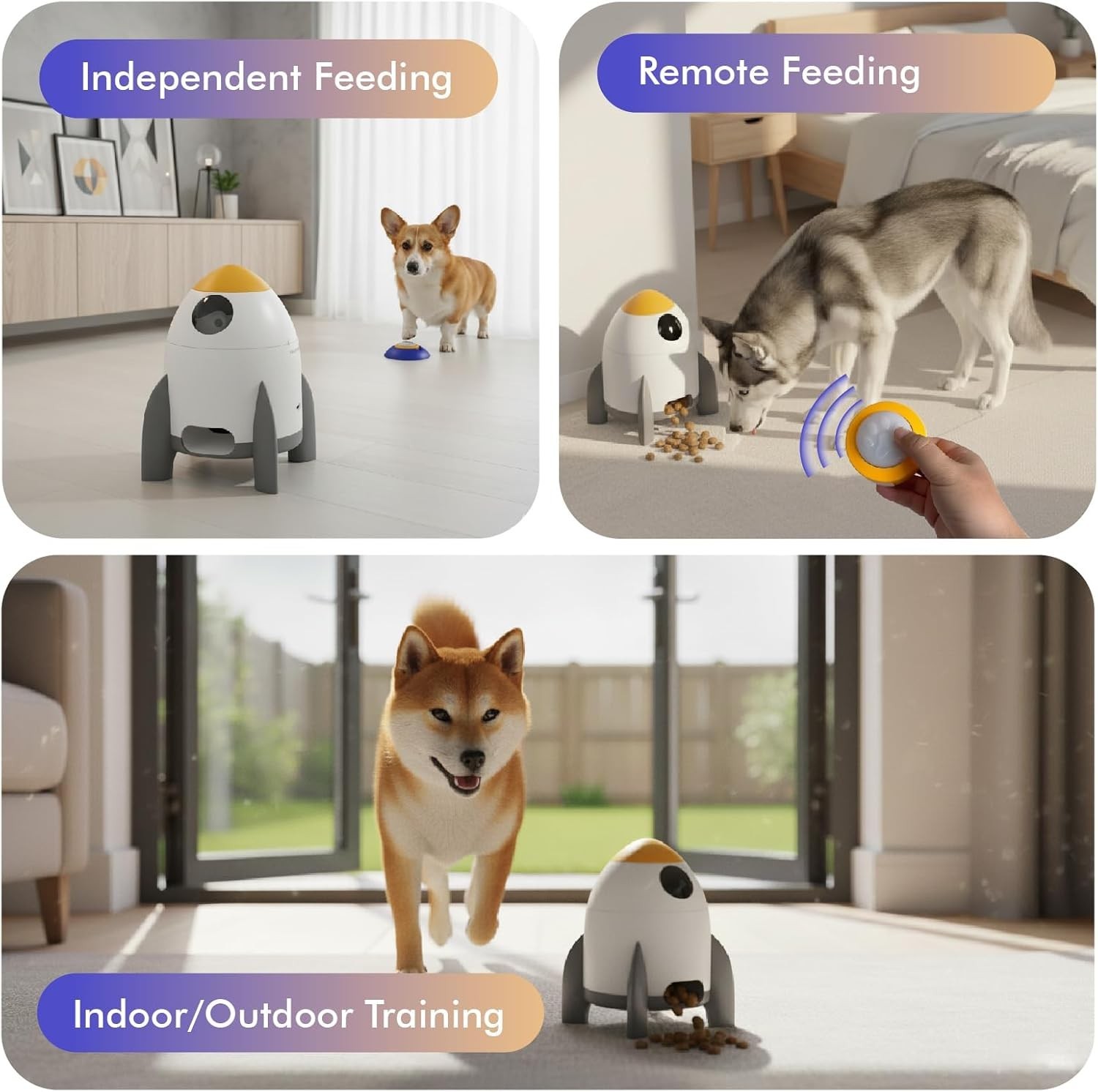 Interactive Dog Puzzle Feeder Toy Automatic Dogs Treat Dispenser IQ Training &