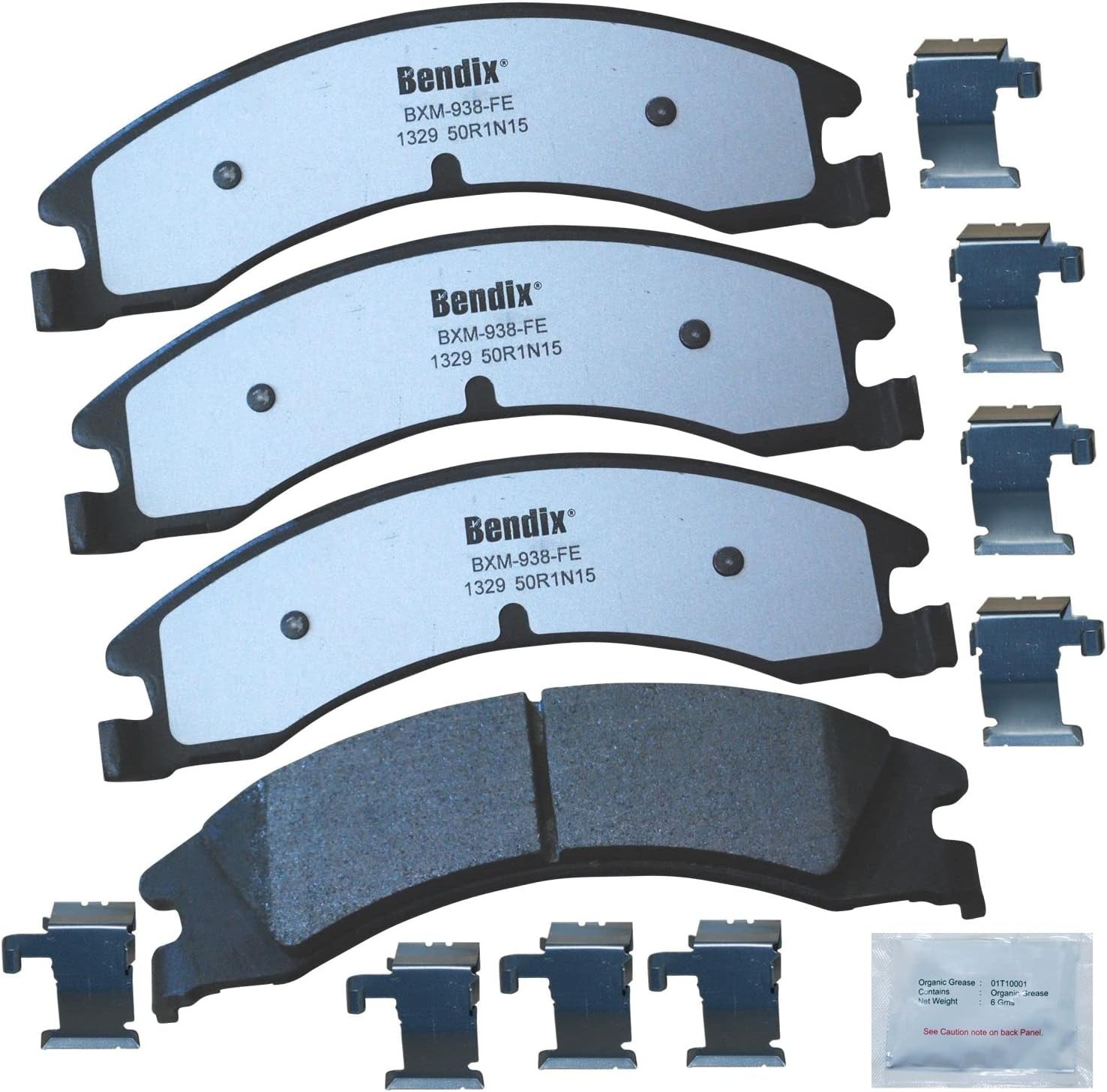 Fleet Metlok MKD1329FM Semi-Metallic Rear Brake Pads for Select Models Ford E-15
