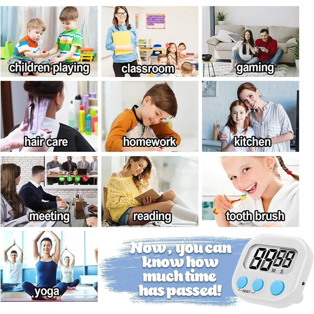 Digital Kitchen Cooking Timer Also Used Magnetic Countdown Timer for Exercise