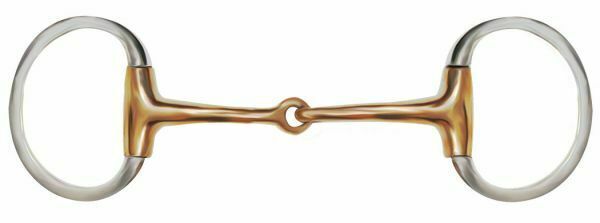 Showman Stainless Steel ENGLISH BIT 5" Copper Broken Mouth 3.5" D EGGBUTT Cheeks