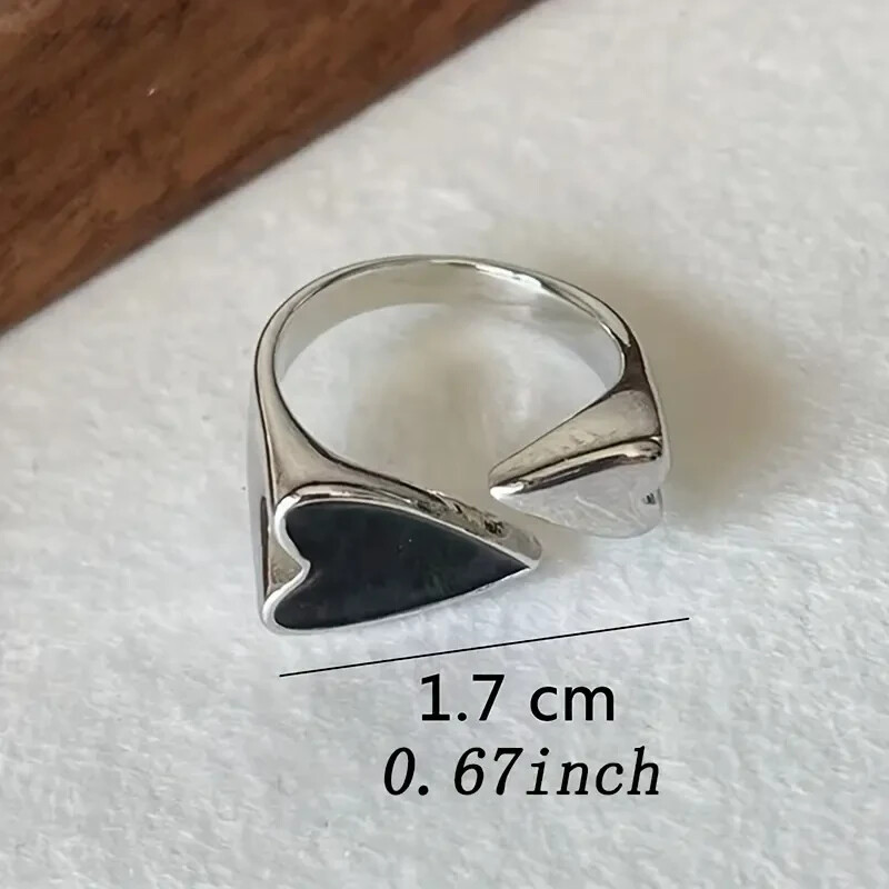 Kpop Style Cuff Ring Trendy Heart Design