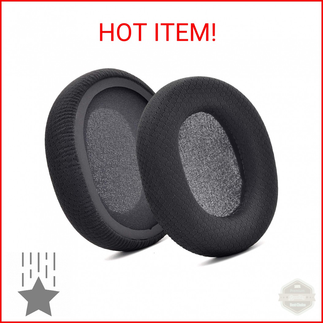 Arctis 3/5 / 7/9 Replacement Black Fabric Ear Pads Cushion Compatible with Steel
