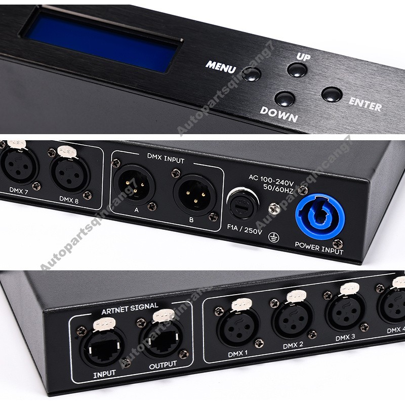 8 Way Network Expander with 8x512 4096 Channels Artnet to DMX Node for Stage