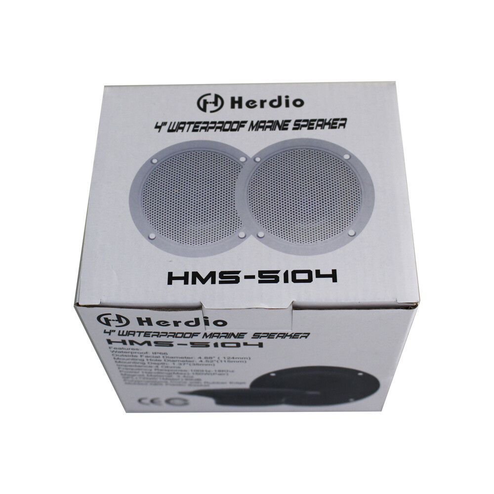 Herdio 4" Marine Boat Wireless Bluetooth Ceiling speakers Amplifier Kit Bathroom