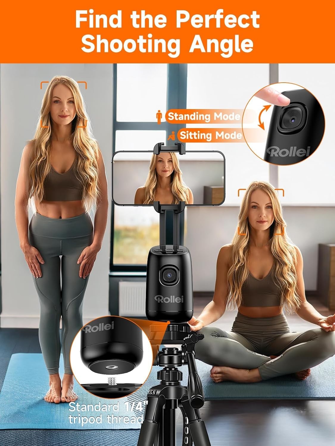 Auto Face Tracking Tripod Phone Gimbal Stabilizer for iPhone/Android
