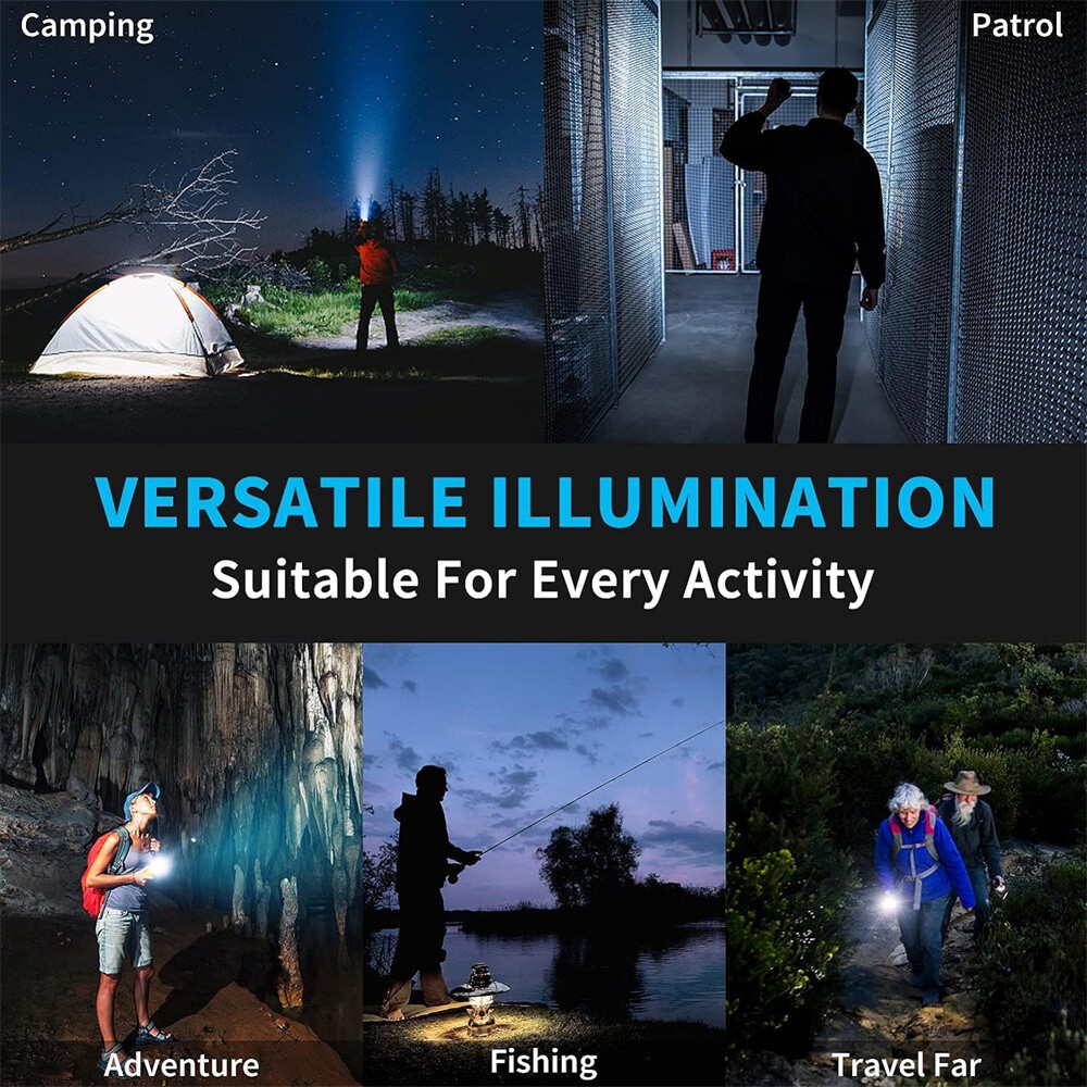 2 x 99000000 Lumens Super Bright LED Tactical Flashlight Rechargeable Work Light