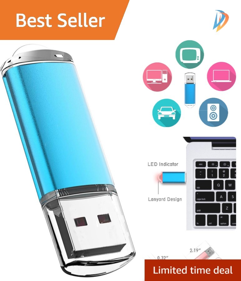 Compact 8GB USB Flash Drive - High-Speed Data Transfer and Stylish Blue Design