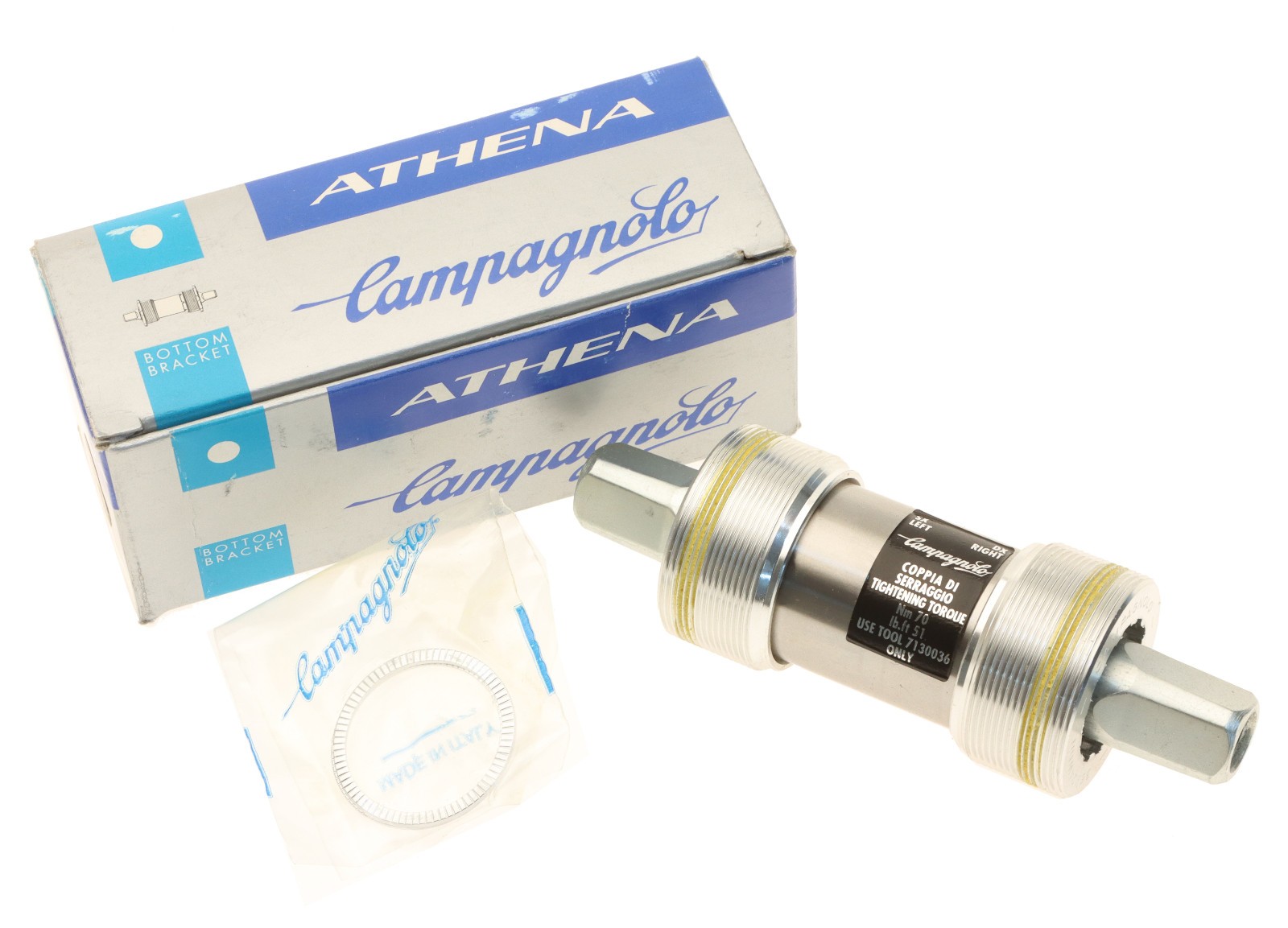 Campagnolo Athena 1999 Bottom Bracket Square Taper Italian 111mm NEW NOS