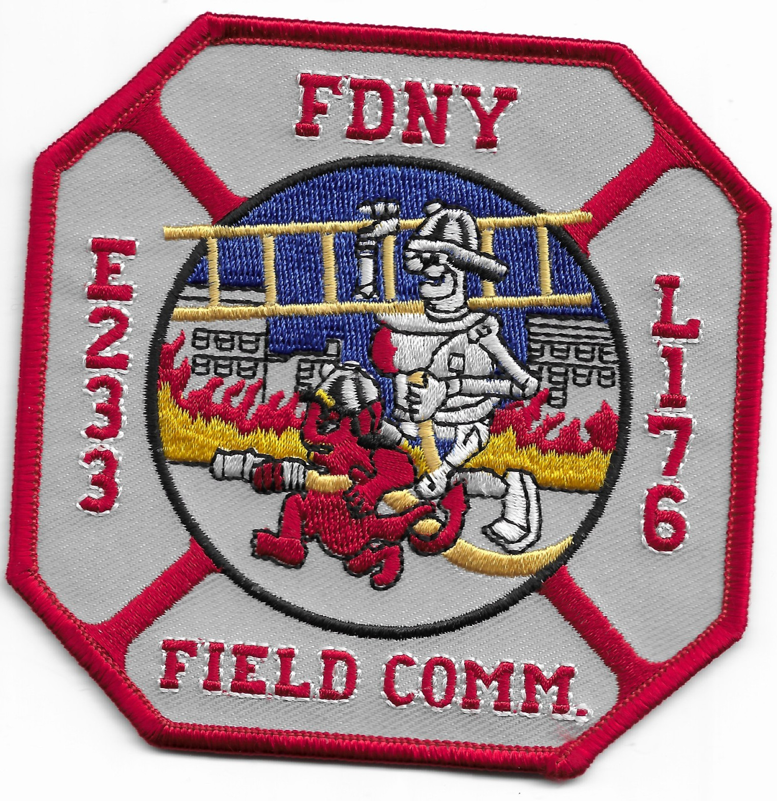 New York City - Engine - 233 / L-176 "Field Comm.", NY (4" x 4") fire patch
