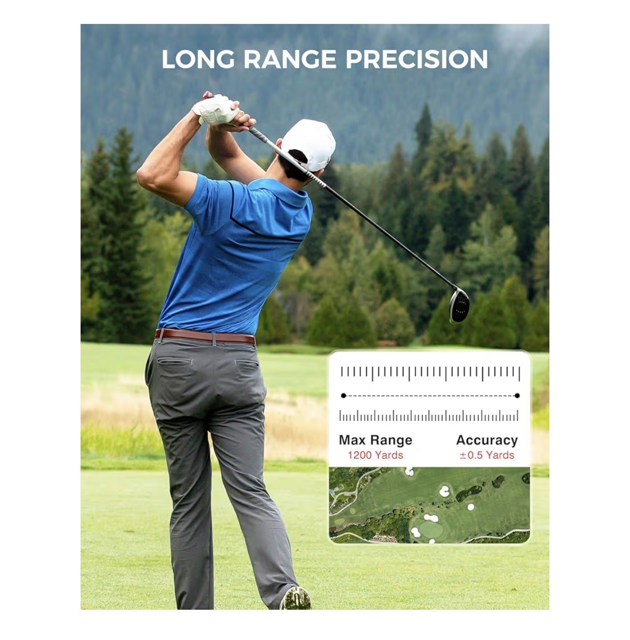 Golf Rangefinder with Slope - 1200 Yards Laser Range Finder with Flag Pole