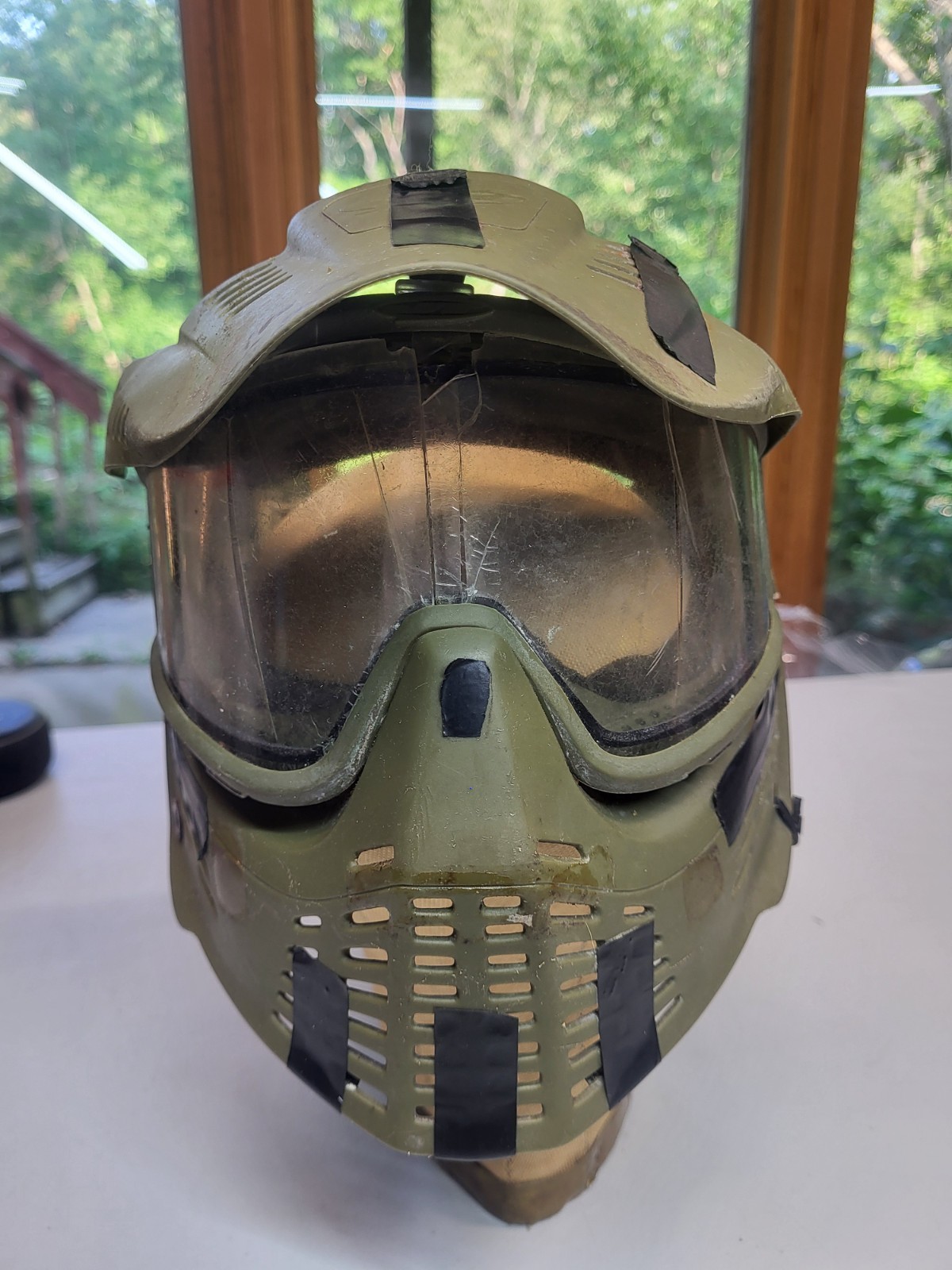 OG JT SPECTRA PROSHIELD MASK - OLIVE - EARS / THIN FRAME / VISOR VINTAGE GOGGLES