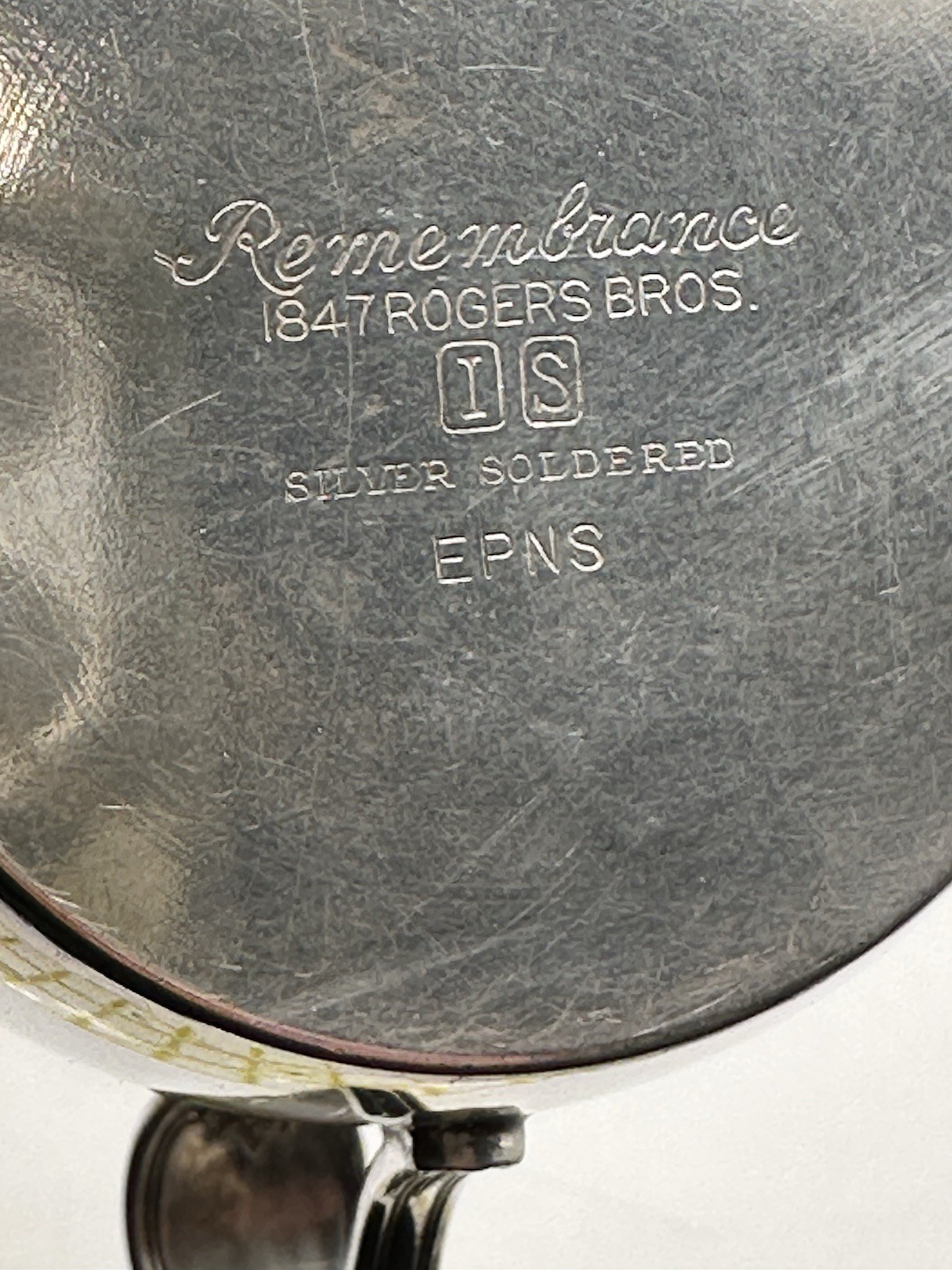 Silver Soldered Baby Cup Inscribed Kirk 12-30-53 Remembrance 1847 Rogers Bros