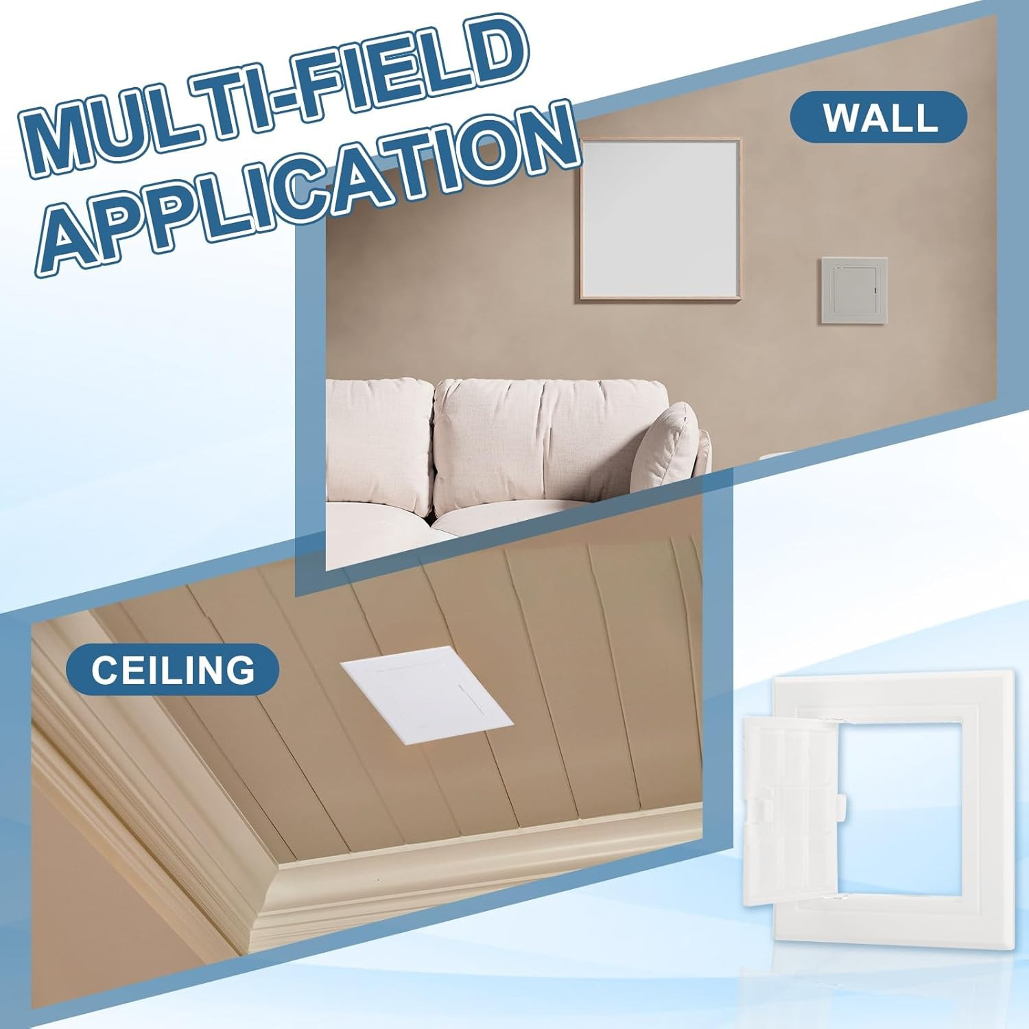 Access Panel for Drywall 4X4 Inch, 2 Set ABS Plastic Wall Hole Cover Access Door