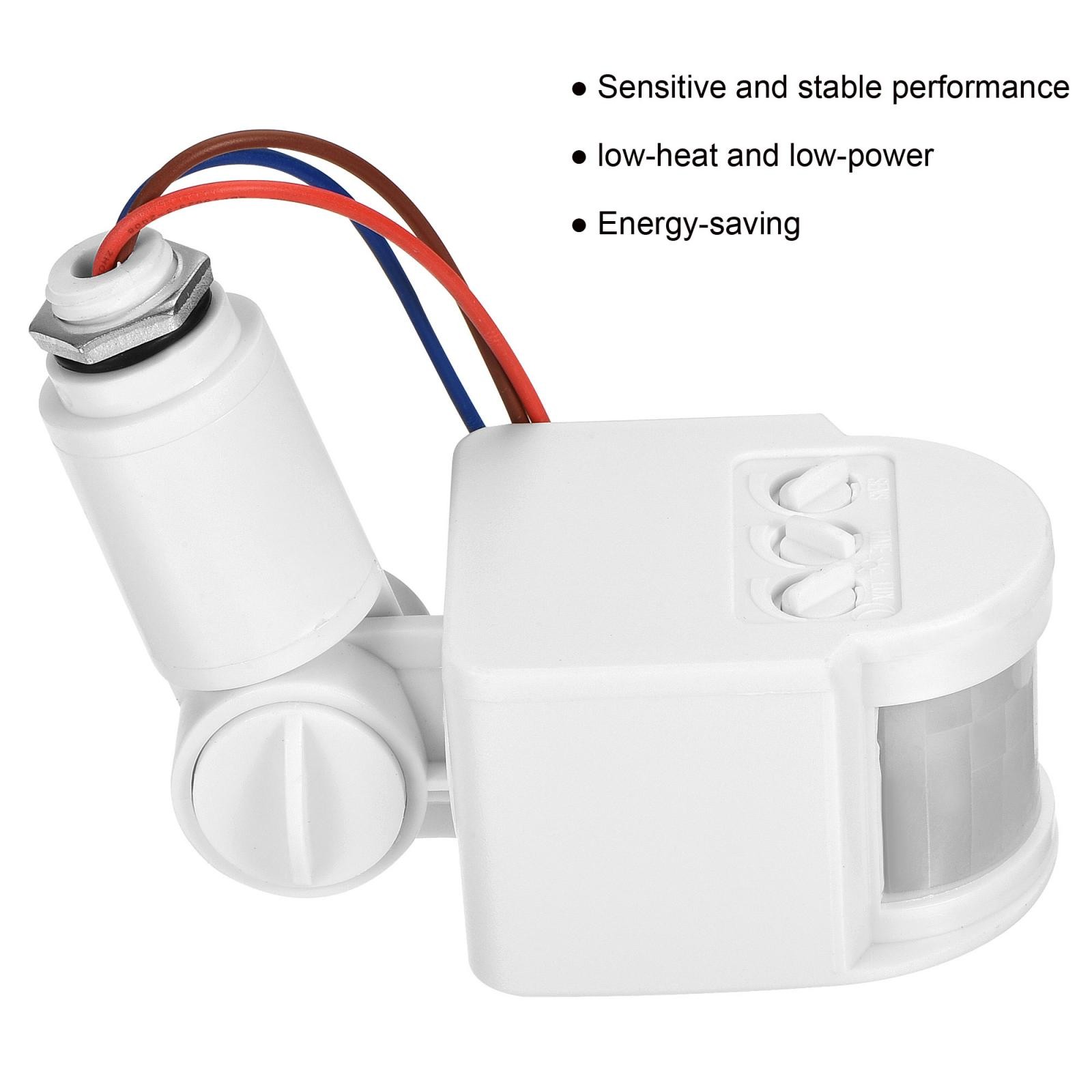 Motion Sensor AC110-240V Infrared PIR Detector Switch Wall Mount White