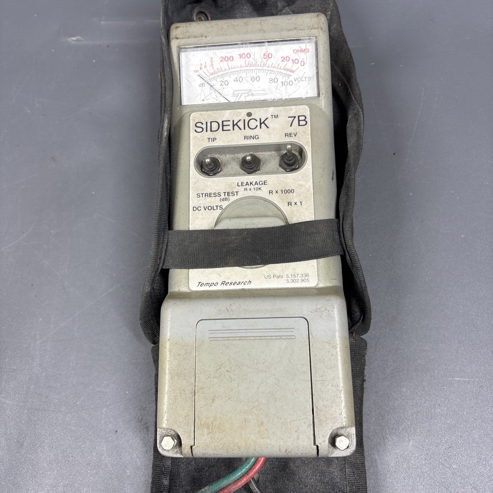 Tempo Sidekick 7B Telephone Line Tester Volt Ohm Leakage Stress Test Untested