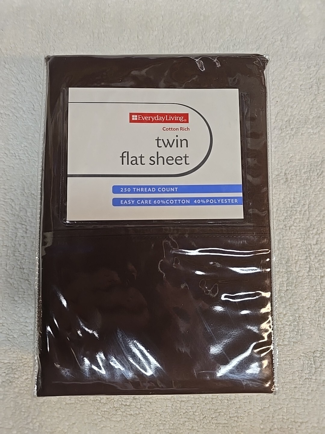 Everyone Living Cotton Rich Twin Flat Sheet 250 Thread Count Dark Brown