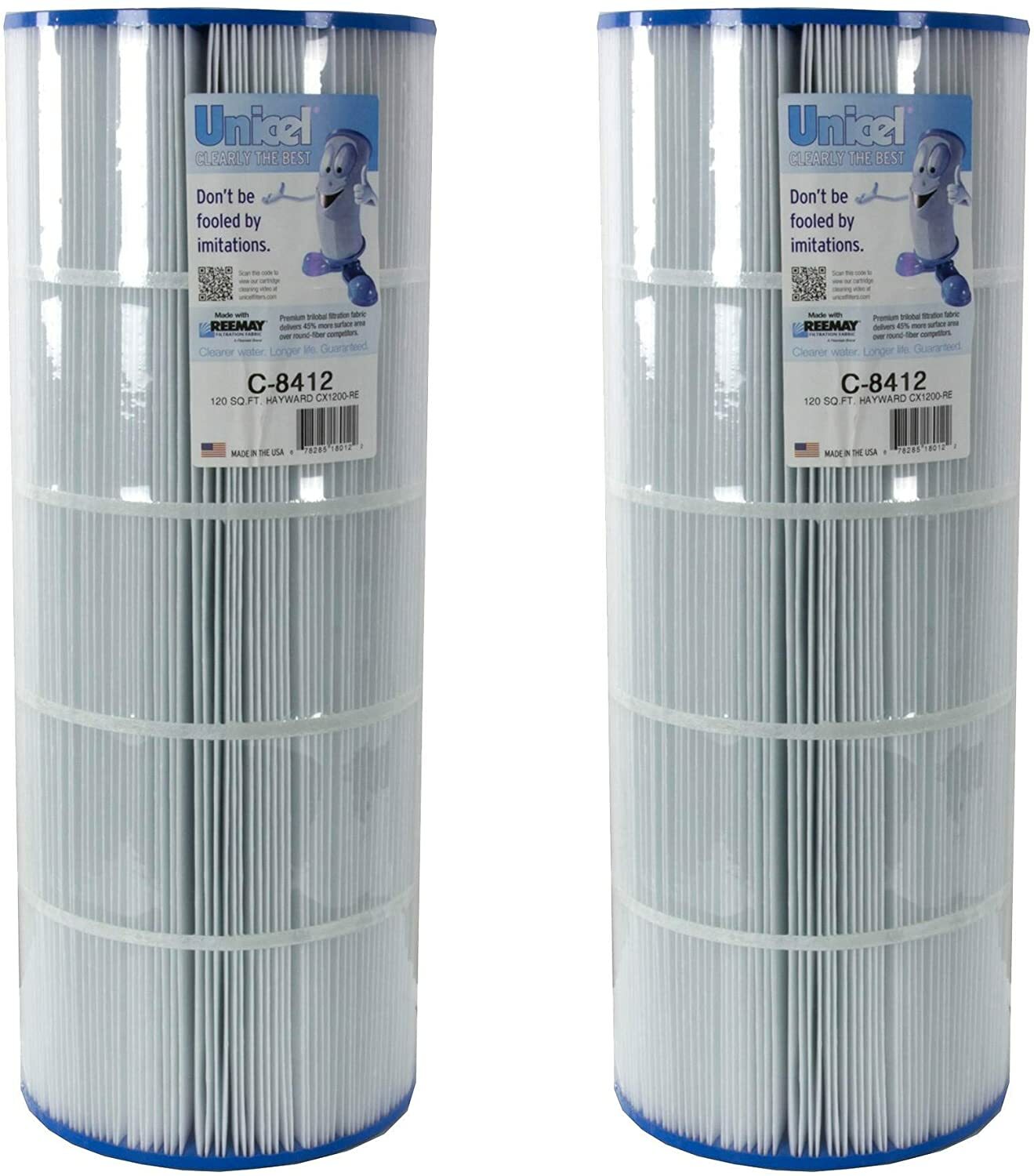 Unicel C-8412 120 sq ft Replacement Filter Cartridge, Hayward CX1201, 2-Pack