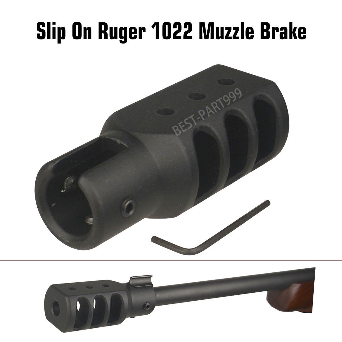 NEW Slip On Ruger 1022 10 22 Muzzle Brake Tanker Style