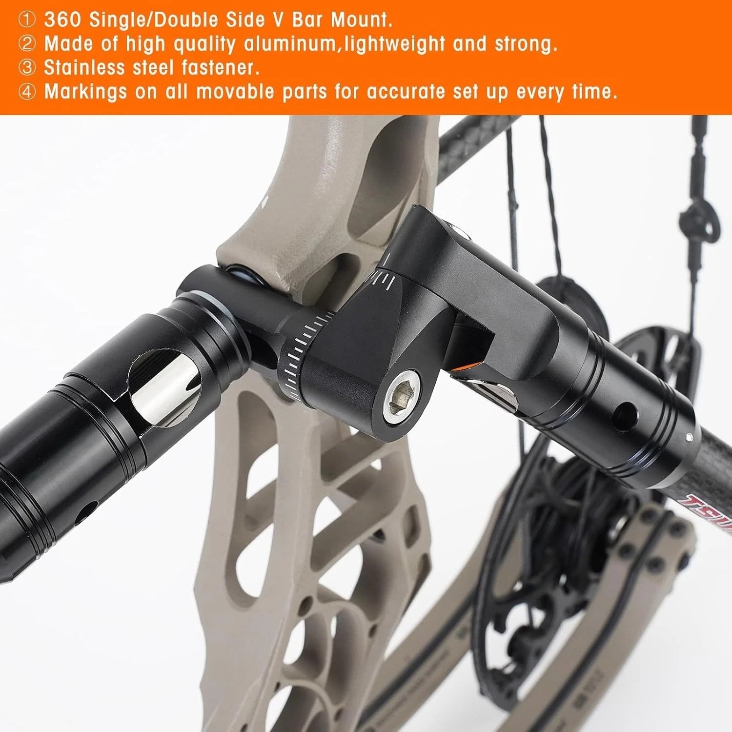Adjustable Single Side V-Bar Mount with Quick Disconnect for Bow Stabilization-~