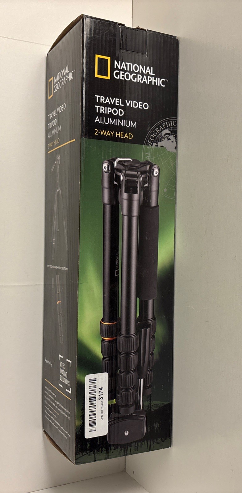 New National Geographic Travel Video Tripod Aluminum 2 Way Head NGTRV005T