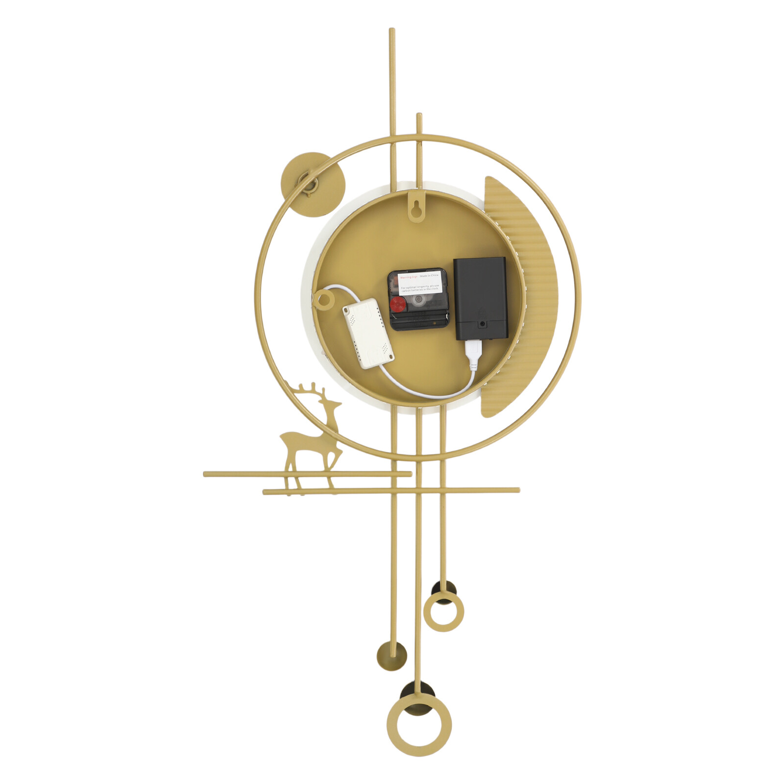 Modern Wall Clock, LED Lighting Wall Clock, Large Gold Decorative Wall Clock