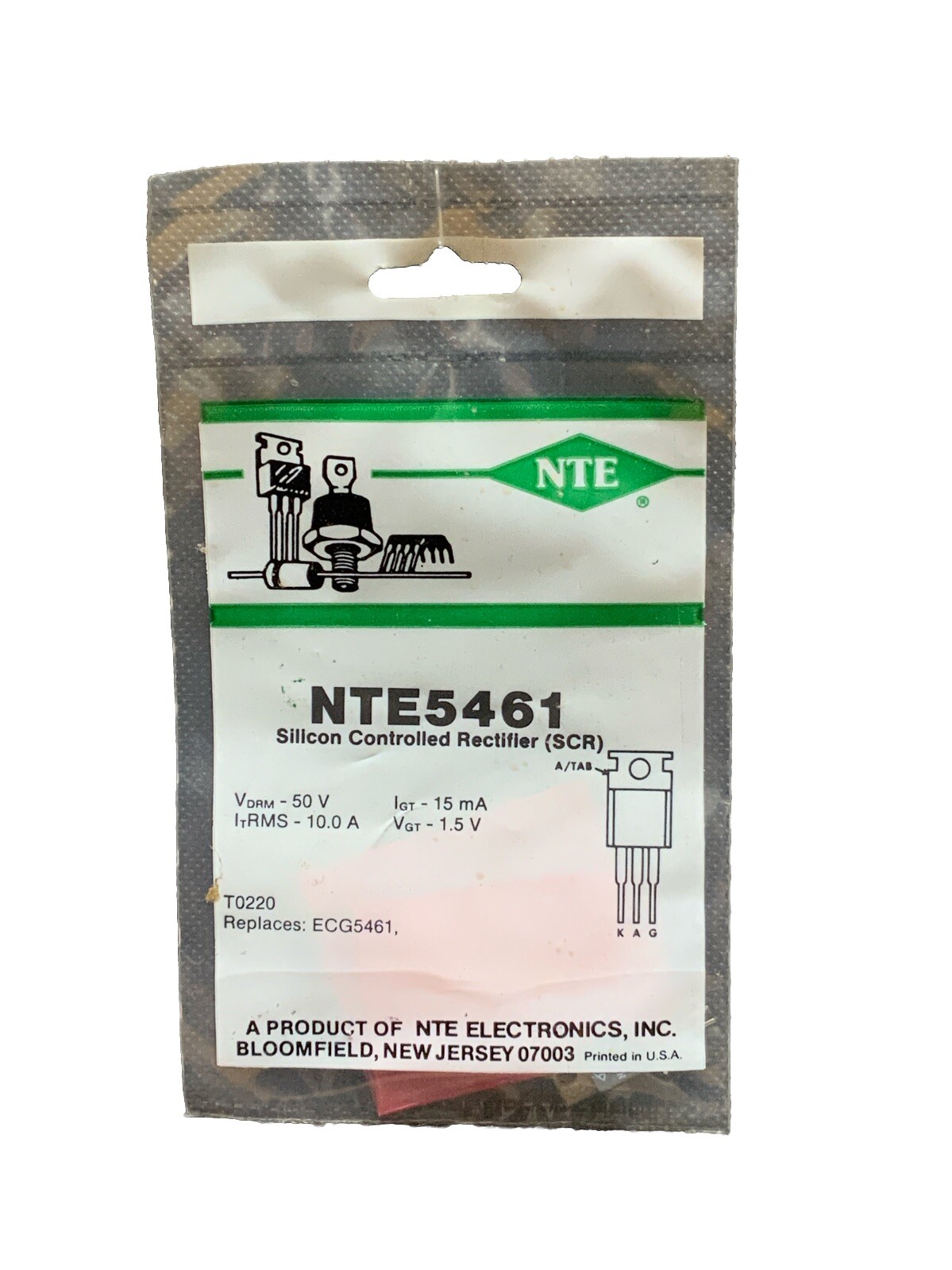 NTE5461 Silicon Controlled Rectifier (SCR) TO220 ECG5461