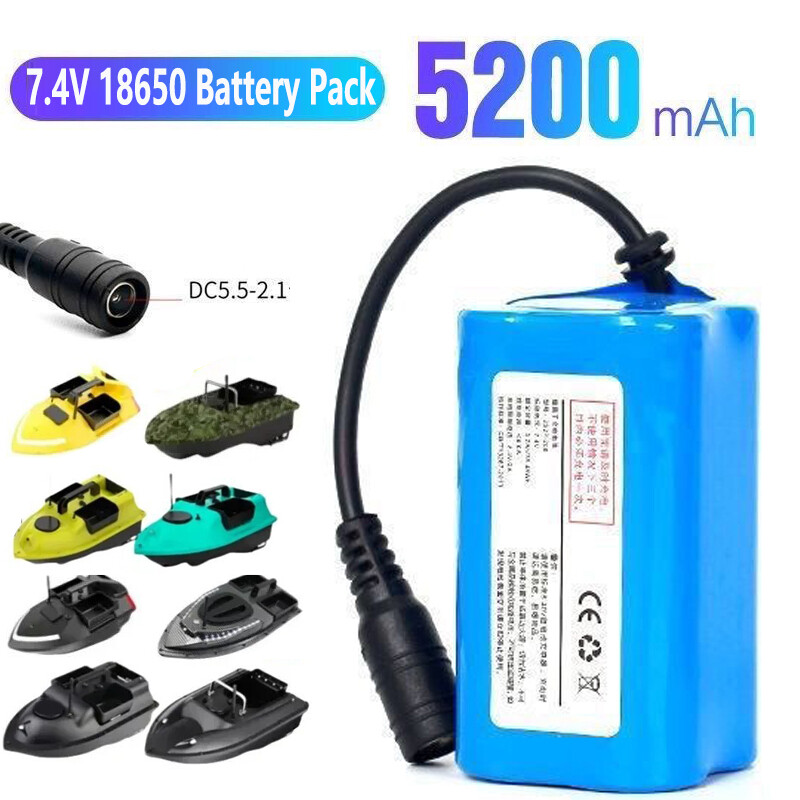 7.4V 5200/12000mah Battery Power Batteries Fish Finder Fishing Boat RC Bait Boat