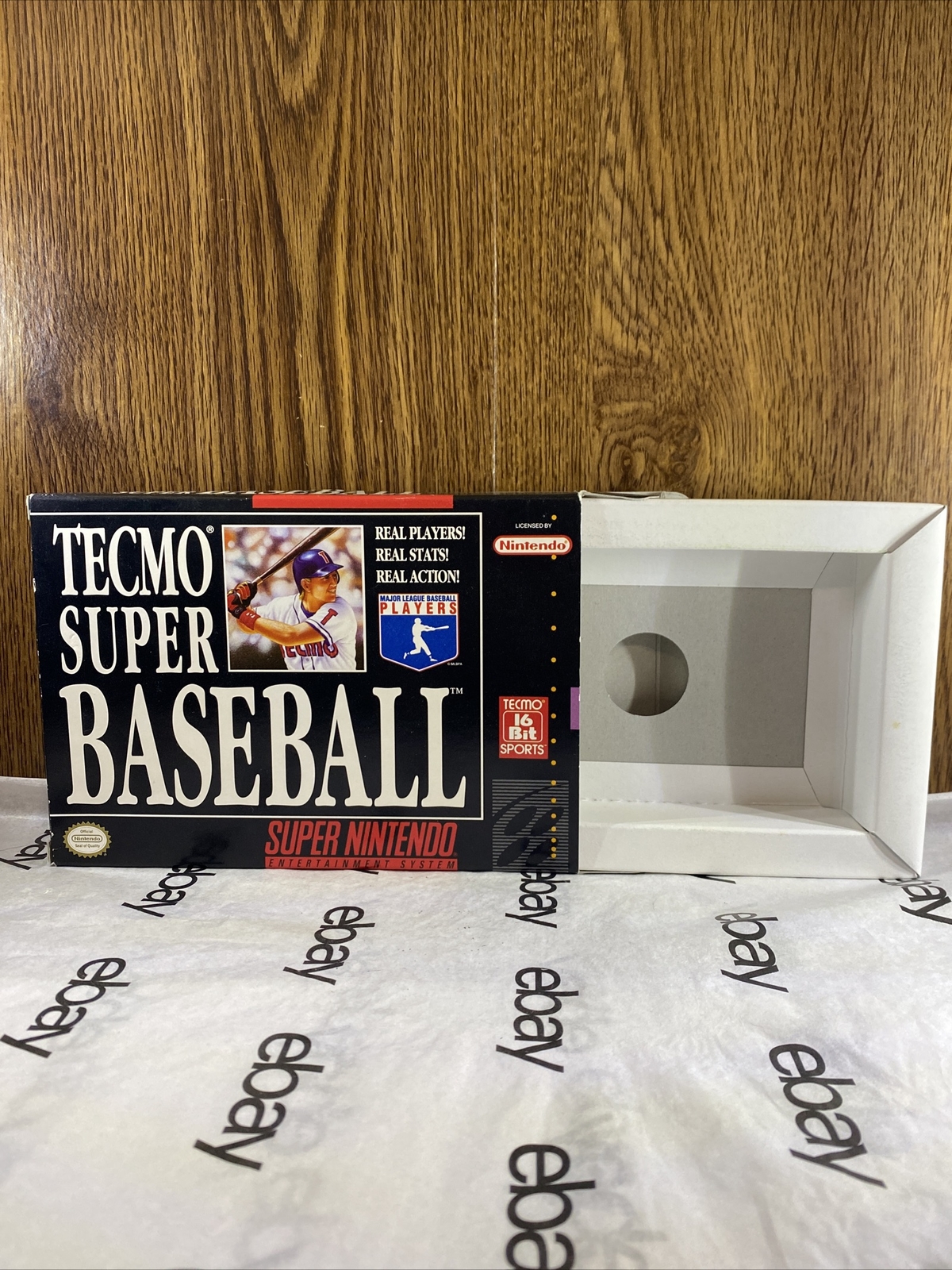 SNES Super Nintendo Tecmo Super Baseball Instructions and Box Only