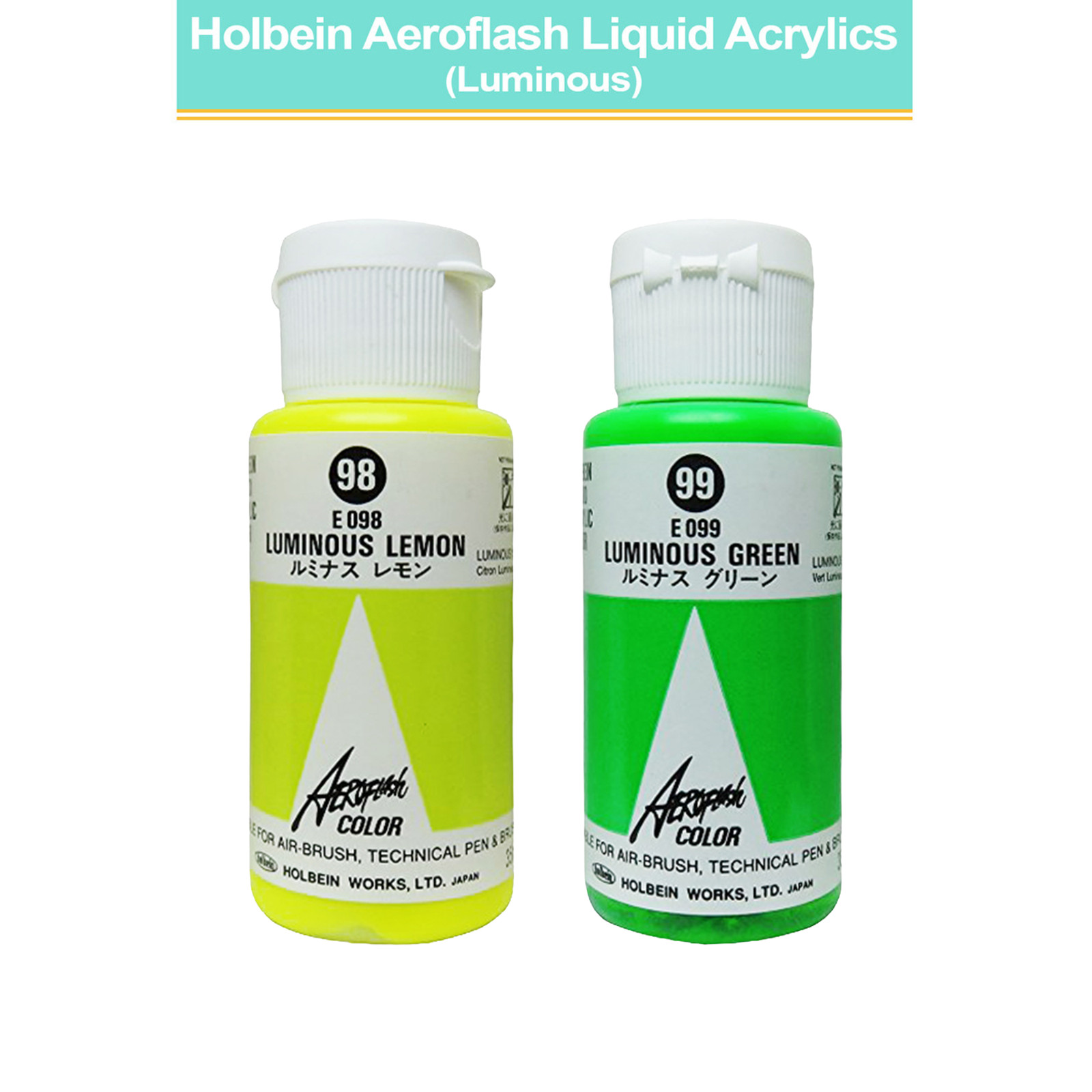 Holbein Aeroflash 35ml Liquid Acrylic Airbrush Paint (Luminous Finish) Japan