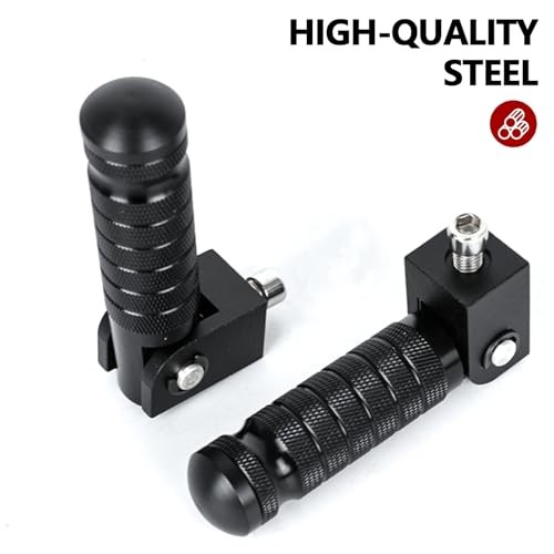 Motorcycle M8 Universal Foot Pegs CNC Foldable & Anti-Skid 90 Degree Black