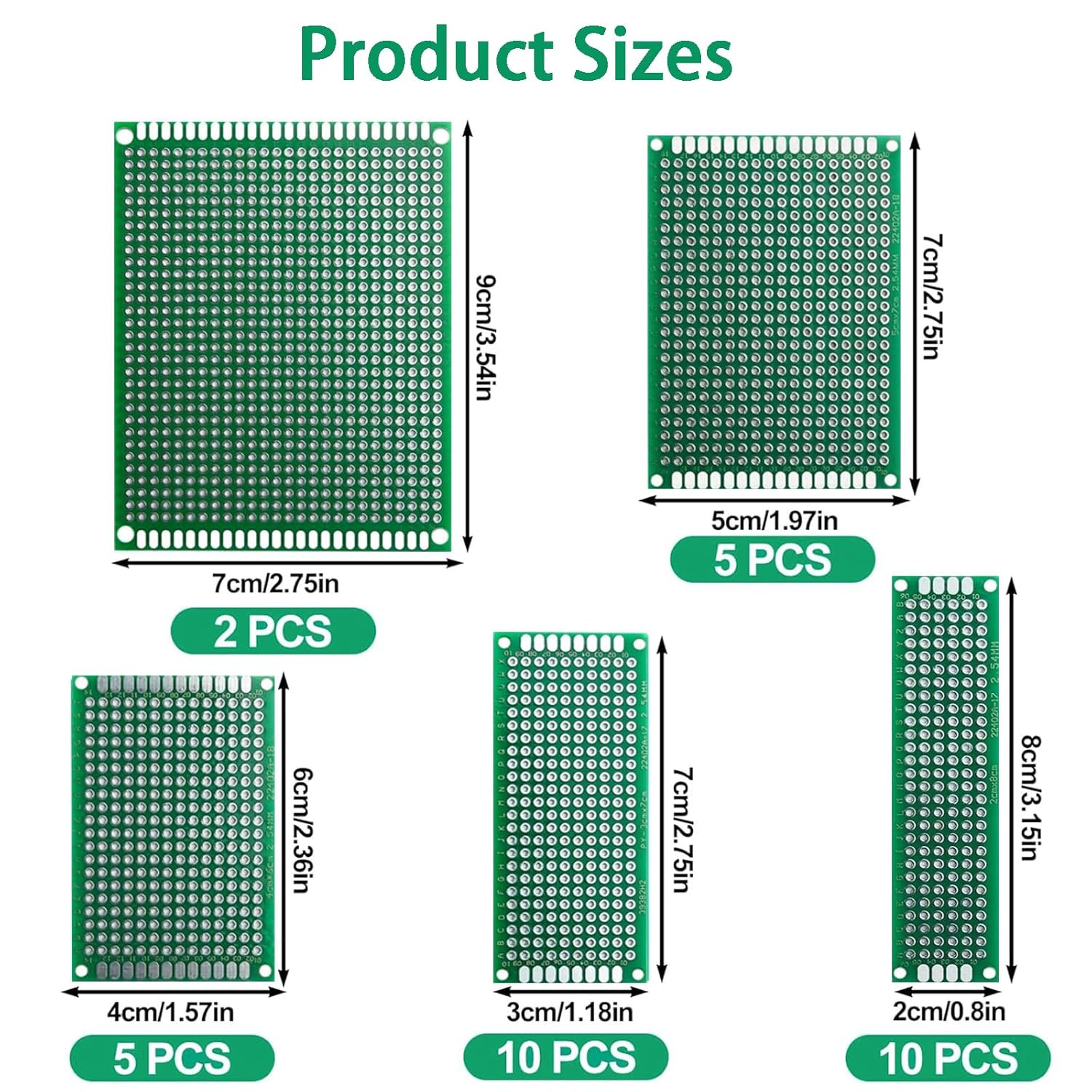 32 Pcs Double Sided PCB Board Kit, Soldering Practice Kit for DIY Electronics Pr