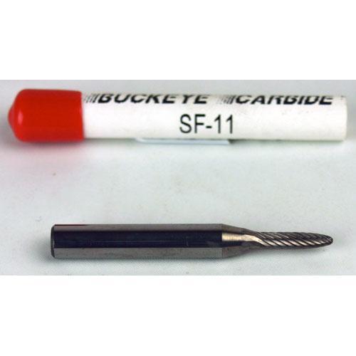 Carbide Burr (SF-11) Round Nose Tree - Single Cut - 1/4 x 1/8 x 1/2 x 2