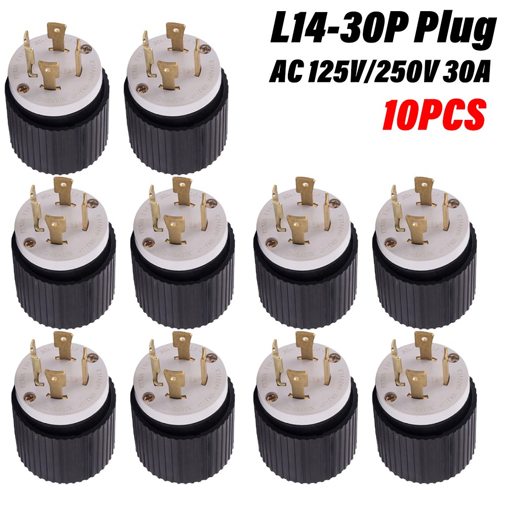 10x NEMA L14-30P Male Plug 30A 125/250V Generator Plug L1430 1430P L1430P 1430