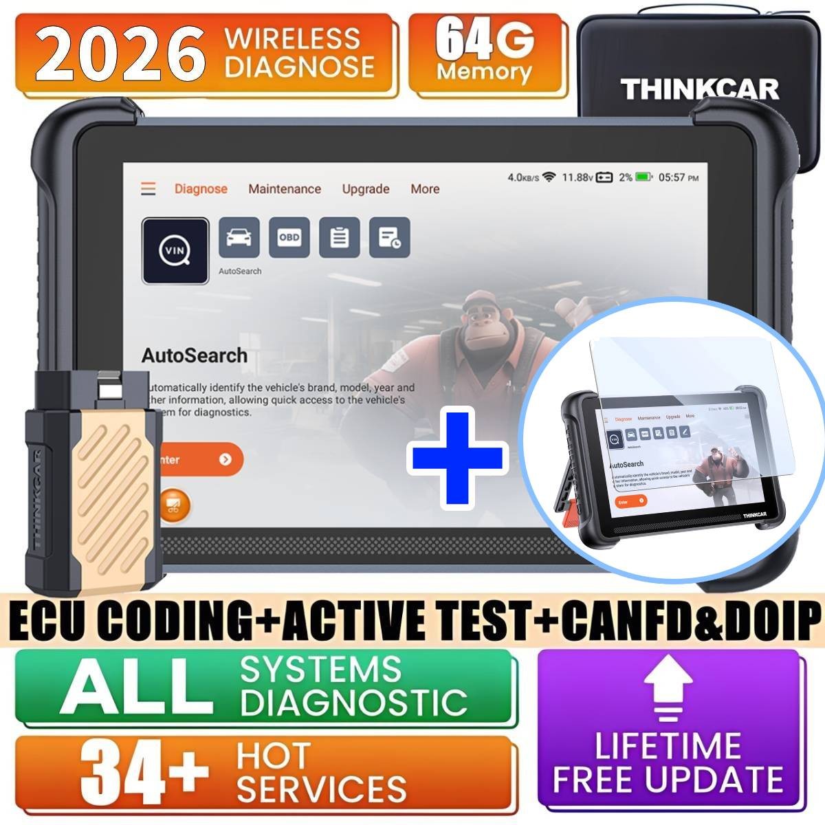 ThinkScan 689BT+Protector OBD2 Scanner Auto Diagnostic Scan Tool Bidirectional