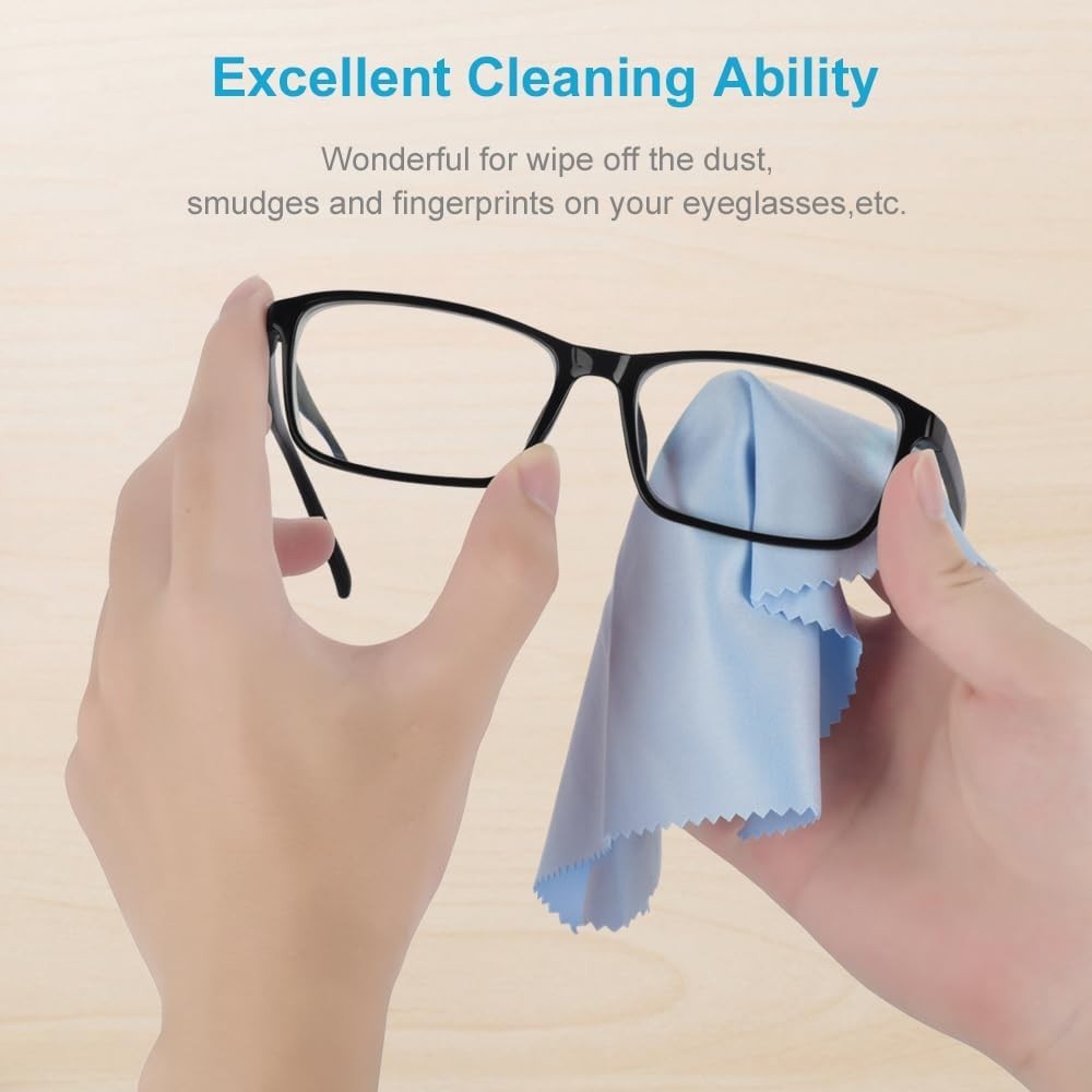 Versatile 8 PCS Microfiber Lens and Screen Cleaning Cloths - Washable & Reusable
