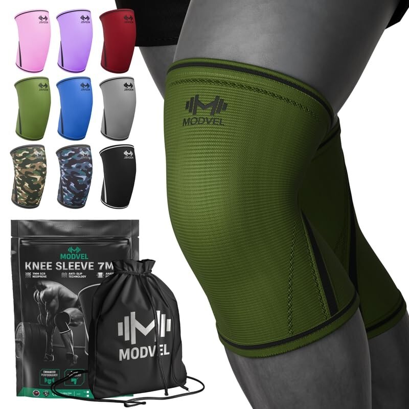 Modvel Knee Sleeves 7mm Strength for Weightlifting USPA IPL IWF USAW Approve