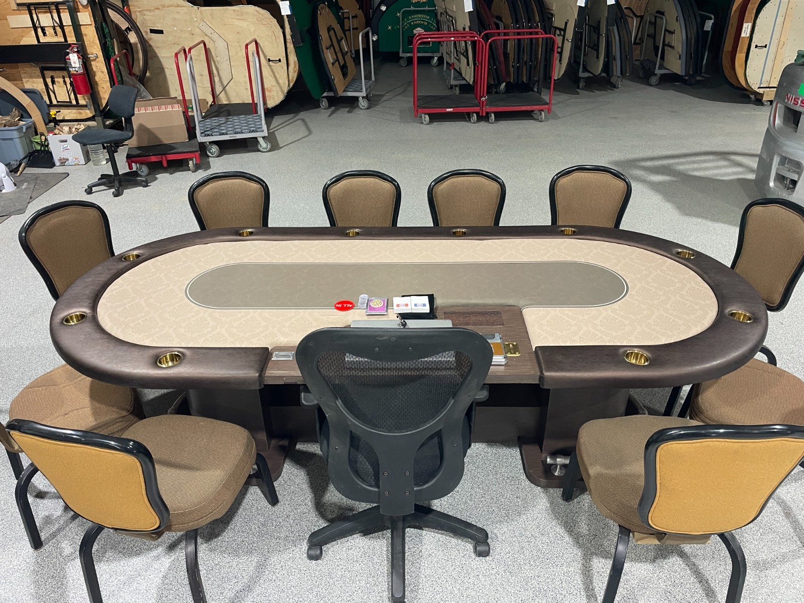 Casino Size poker table Tan/Brown#3 (USED)