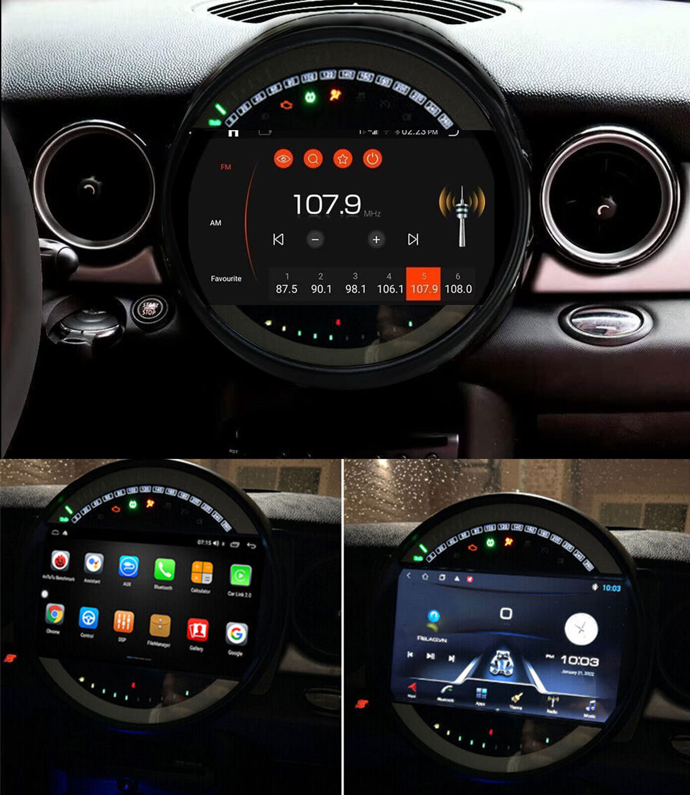 For BMW Mini Cooper R56 2007-2013 Car Radio Stereo Android Carplay GPS Navi