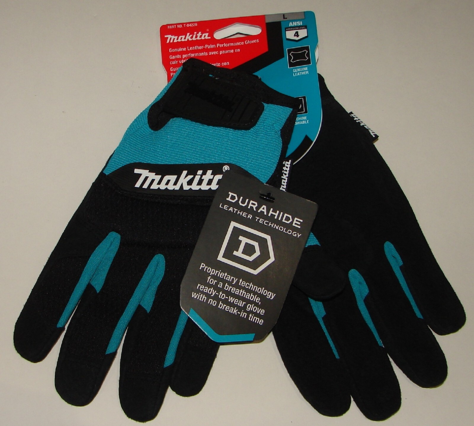 Makita Performance Gloves Genuine Leather Palm Large T-04226