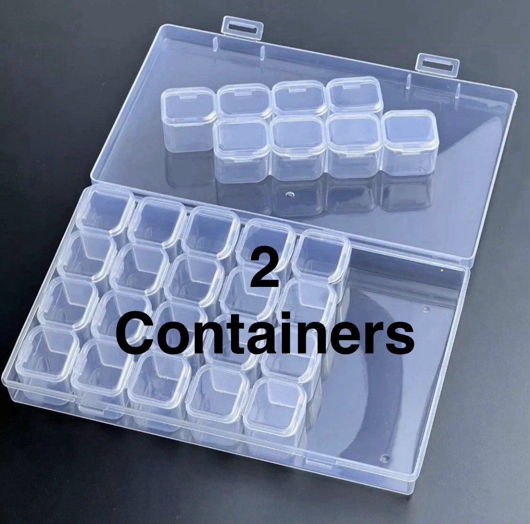 2 Craft Bead 28 Grids Organizer Cases Jewelry Container Storage Box Plastic