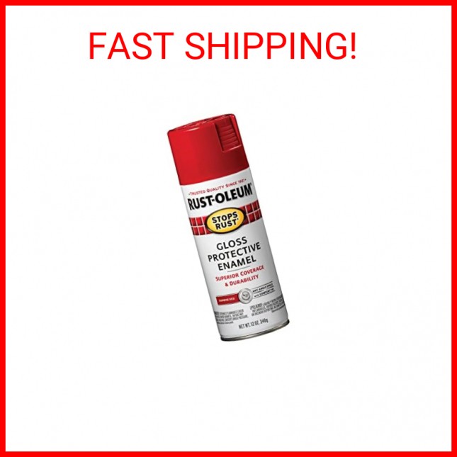 Rust-Oleum 7762830 Stops Rust Spray Paint, 12 oz, Gloss Red Sunrise