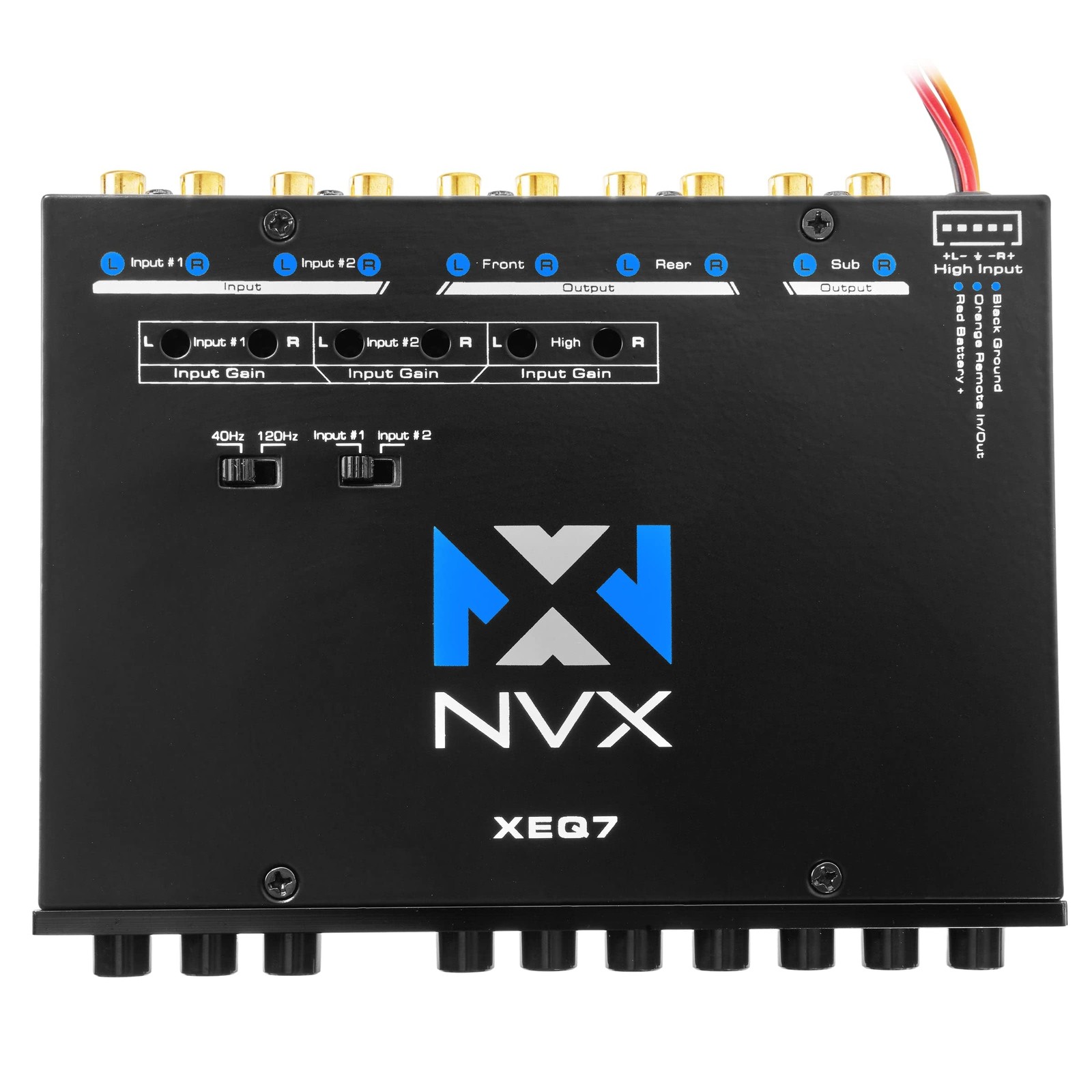 NVX 7-Band XEQ7 Graphic Equalizer with Front 3.5mm Aux Input, Dual RCA Inputs...