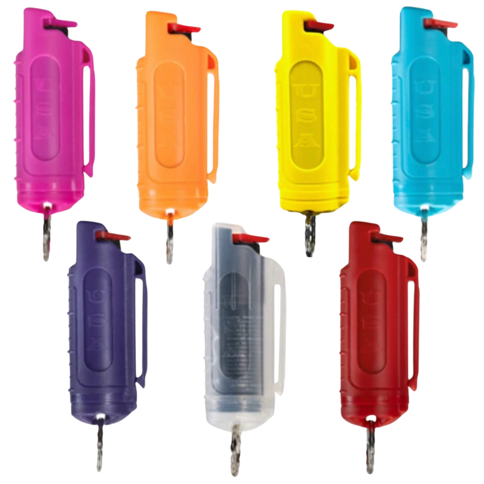 POLICE MAGNUM Keychain pepper spray belt clip defense  7 pack 1/2oz Rainbow H.S