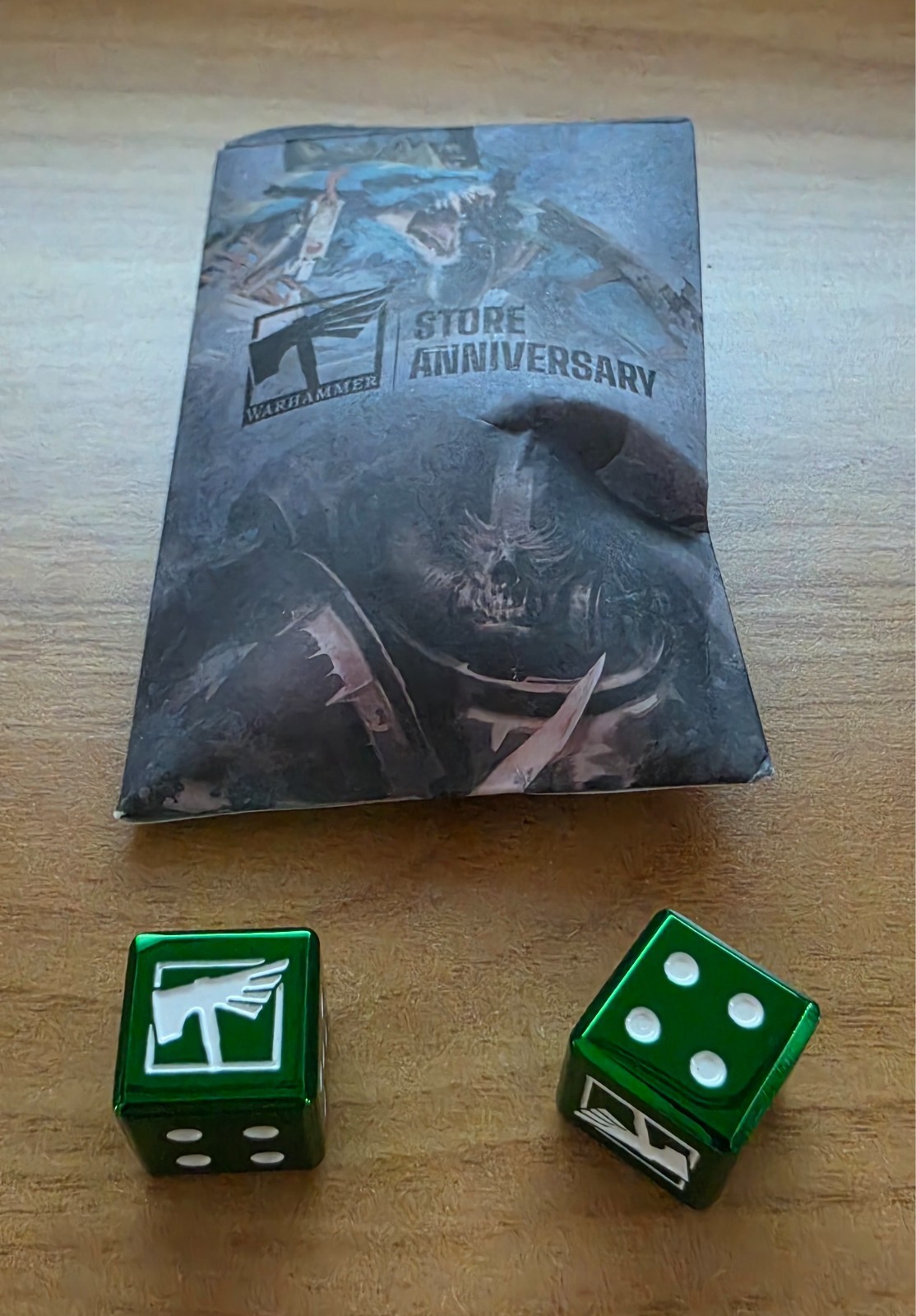 Warhammer Store Anniversary 2026 Green Metal Dice (2 Dice/Pack) - NEW